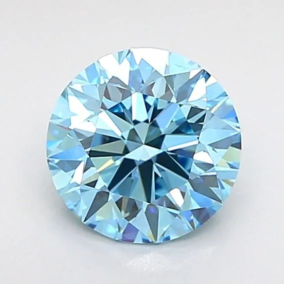 1.07ct ROUND Fancy Vivid Blue VVS2 Coloured Lab diamond