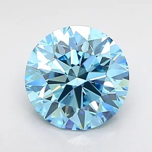 1.07ct ROUND Fancy Vivid Blue VVS2 Coloured Lab diamond