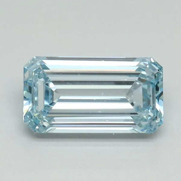 1.01ct EMERALD Fancy Intense Blue VS1 Coloured Lab diamond