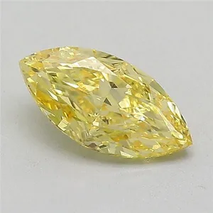 0.7ct MARQUISE Fancy Intense Yellow VVS2 Coloured Lab diamond