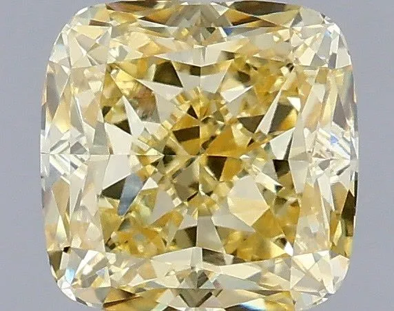 1.07ct CUSHION Fancy Intense Yellow VS1 Coloured Lab diamond