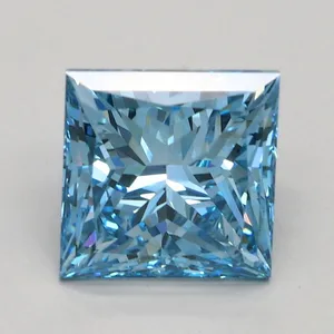 2.1ct PRINCESS Fancy Vivid Blue VS2 Coloured Lab diamond