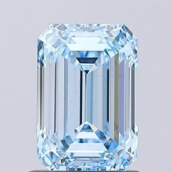 1.05ct EMERALD Fancy Intense Blue VVS2 Coloured Lab diamond