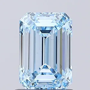 1.05ct EMERALD Fancy Intense Blue VVS2 Coloured Lab diamond