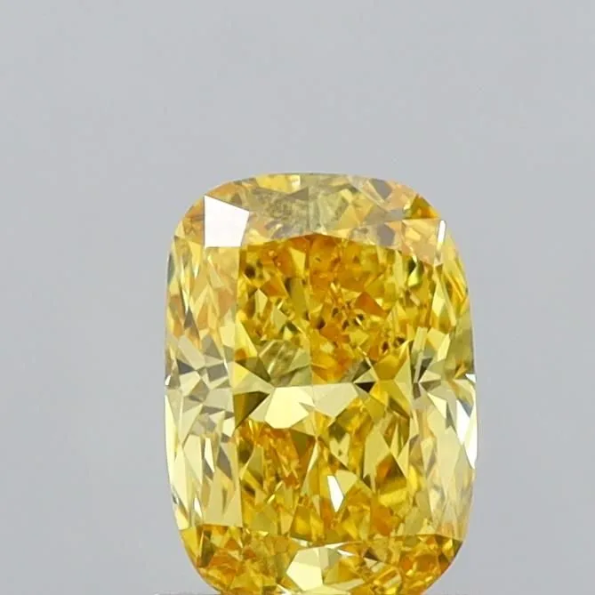 1.07ct CUSHION Fancy Vivid Yellow SI1 Coloured Lab diamond