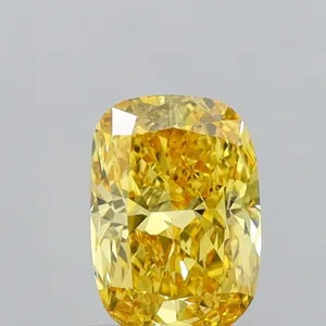 1.07ct CUSHION Fancy Vivid Yellow SI1 Coloured Lab diamond