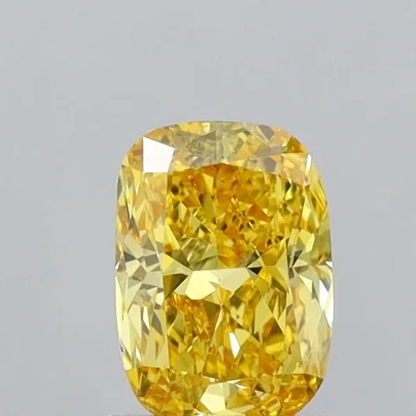 1.07ct CUSHION Fancy Vivid Yellow SI1 Coloured Lab diamond