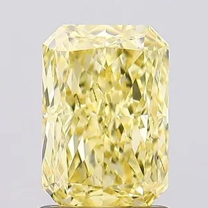 1.34ct RADIANT Fancy Vivid Yellow VS1 Coloured Lab diamond