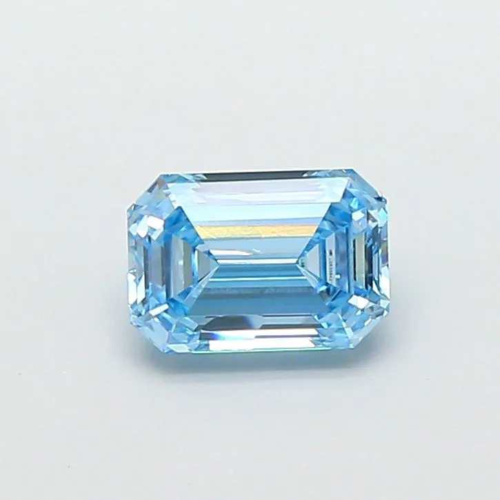 0.87ct EMERALD Fancy Vivid Blue VS1 Coloured Lab diamond