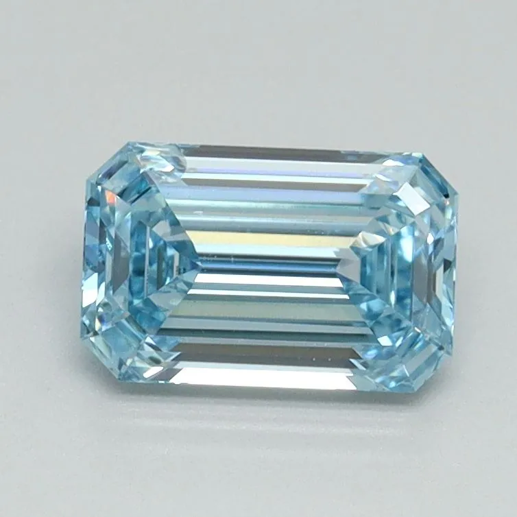 1.00ct EMERALD Fancy Vivid Blue VS2 Coloured Lab diamond