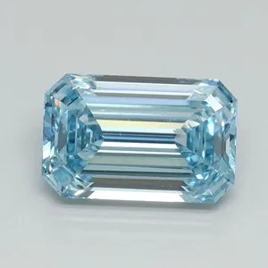 1ct EMERALD Fancy Vivid Blue VS2 Coloured Lab diamond