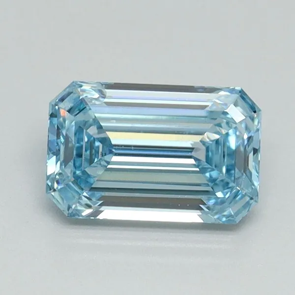 1ct EMERALD Fancy Vivid Blue VS2 Coloured Lab diamond