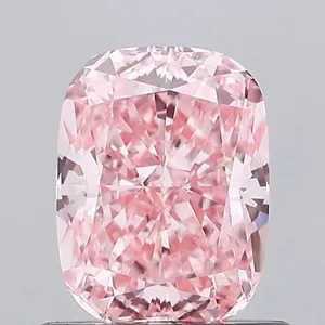 0.92ct CUSHION Fancy Vivid Pink VS1 Coloured Lab diamond