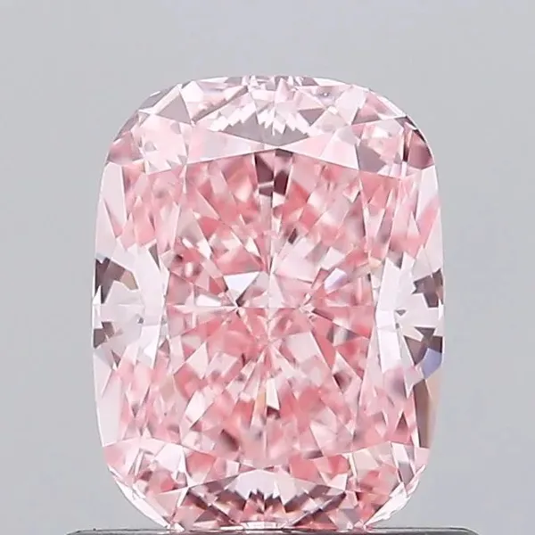 0.92ct CUSHION Fancy Vivid Pink VS1 Coloured Lab diamond