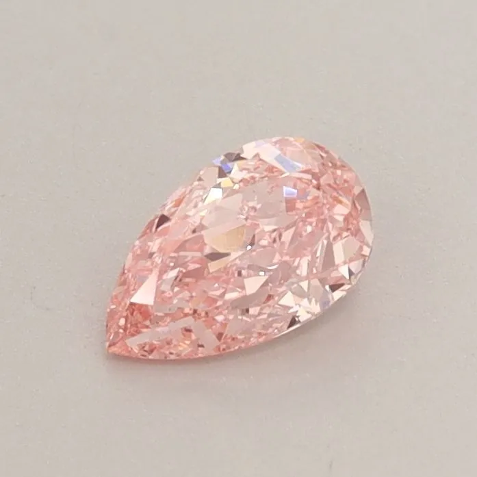 0.47ct PEAR Fancy Vivid Pink VS2 Coloured Lab diamond
