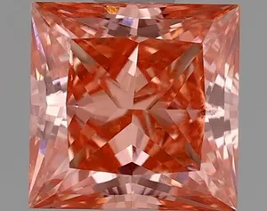 0.82ct PRINCESS Fancy Vivid Pink VS2 Coloured Lab diamond