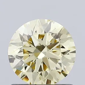 0.9ct ROUND Fancy Light Yellow VVS2 Coloured Lab diamond