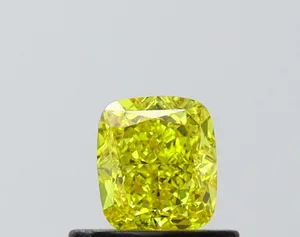 0.48ct CUSHION Fancy Vivid Yellow VVS2 Coloured Lab diamond