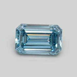 1ct EMERALD Fancy Intense Blue VS2 Coloured Lab diamond