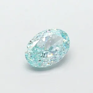 1.04ct OVAL Fancy Vivid Greenish Blue VS1 Coloured Lab diamond