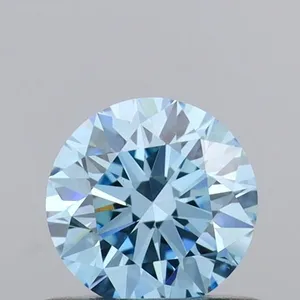 0.55ct ROUND Fancy Vivid Blue VS1 Coloured Lab diamond