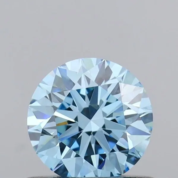 0.55ct ROUND Fancy Vivid Blue VS1 Coloured Lab diamond