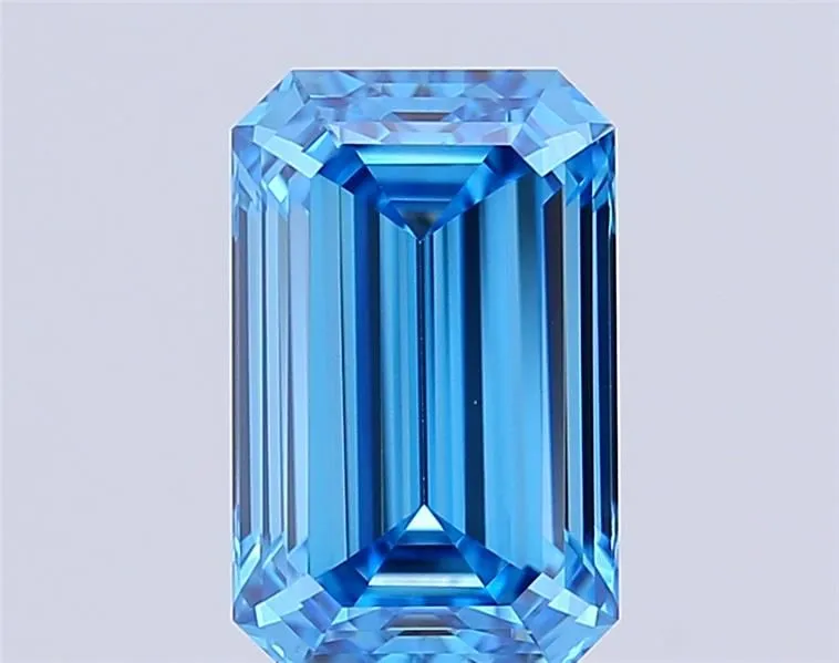 1.57ct EMERALD Fancy Vivid Blue VVS2 Coloured Lab diamond