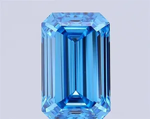 1.57ct EMERALD Fancy Vivid Blue VVS2 Coloured Lab diamond