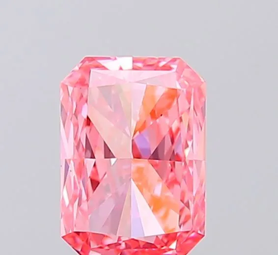 1.30ct RADIANT Fancy Vivid Pink VVS2 Coloured Lab diamond