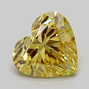 1.54ct HEART Fancy Intense Yellow VS1 Coloured Lab diamond