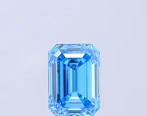 1.01ct EMERALD Fancy Vivid Blue SI1 Coloured Lab diamond
