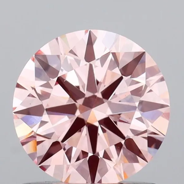 0.96ct ROUND Fancy Intense Pink VS1 Coloured Lab diamond