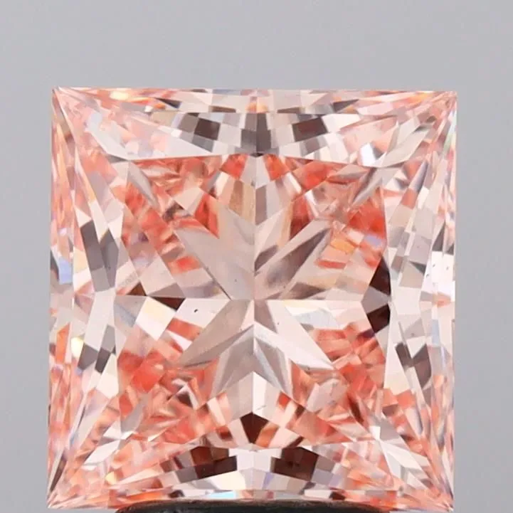 3.58ct PRINCESS Fancy Intense Pink VS1 Coloured Lab diamond