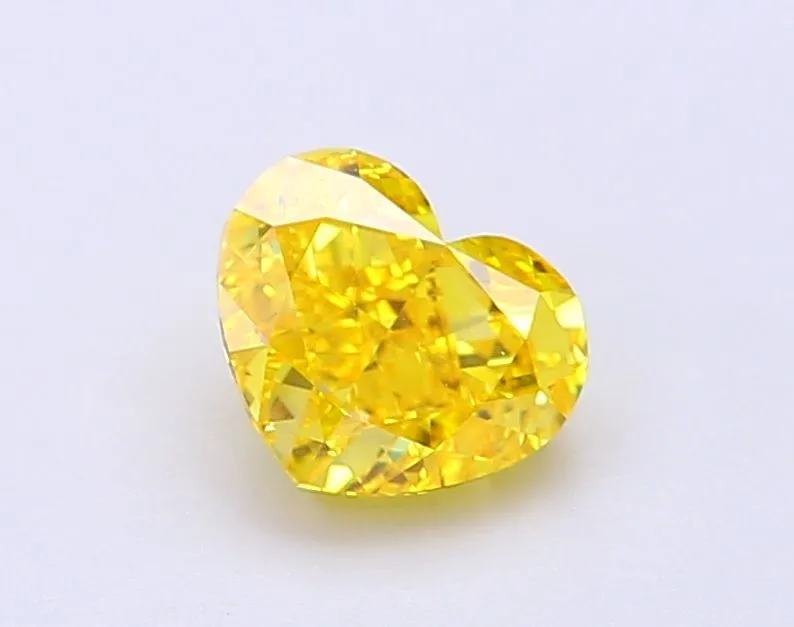 1.08ct HEART Fancy Vivid Yellow VVS2 Coloured Lab diamond