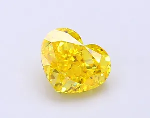 1.08ct HEART Fancy Vivid Yellow VVS2 Coloured Lab diamond