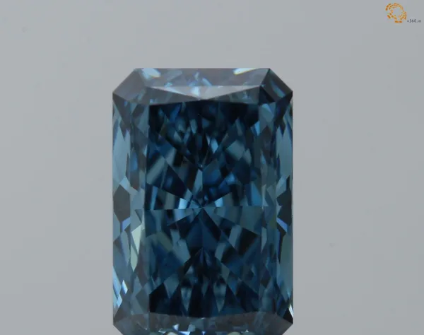 1ct RADIANT Fancy Vivid Blue VS1 Coloured Lab diamond