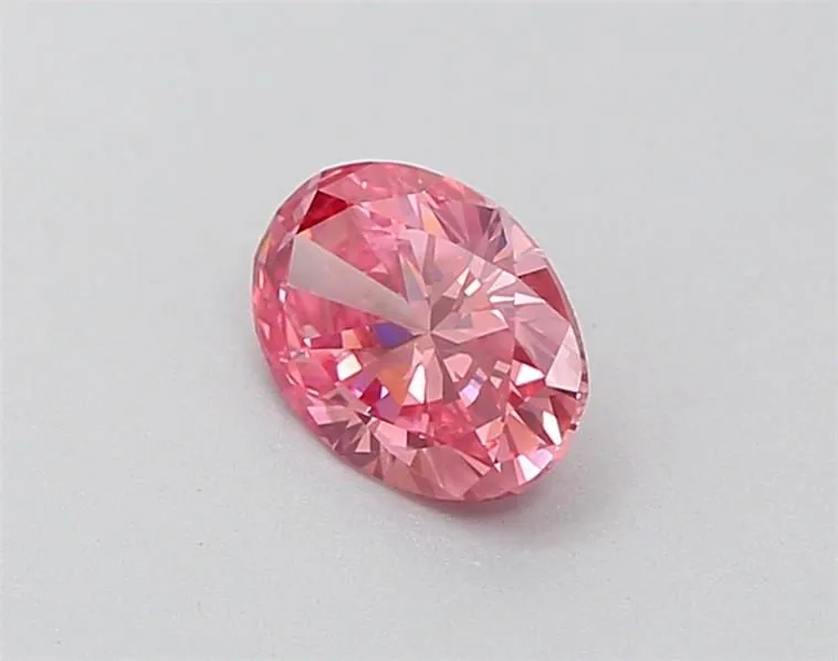 0.63ct OVAL Fancy Vivid Pink VVS2 Coloured Lab diamond