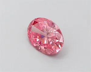 0.63ct OVAL Fancy Vivid Pink VVS2 Coloured Lab diamond