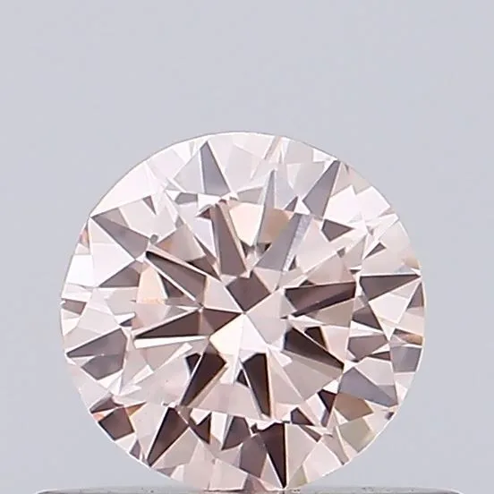 0.39ct ROUND Fancy Light Orange Pink VVS2 Coloured Lab diamond