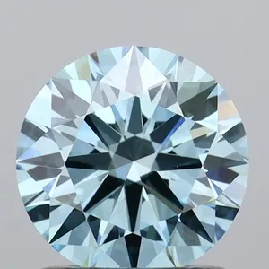 1.05ct ROUND Fancy Vivid Blue VVS2 Coloured Lab diamond