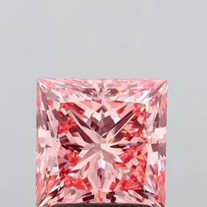 2.04ct PRINCESS Fancy Vivid Pink VS1 Coloured Lab diamond