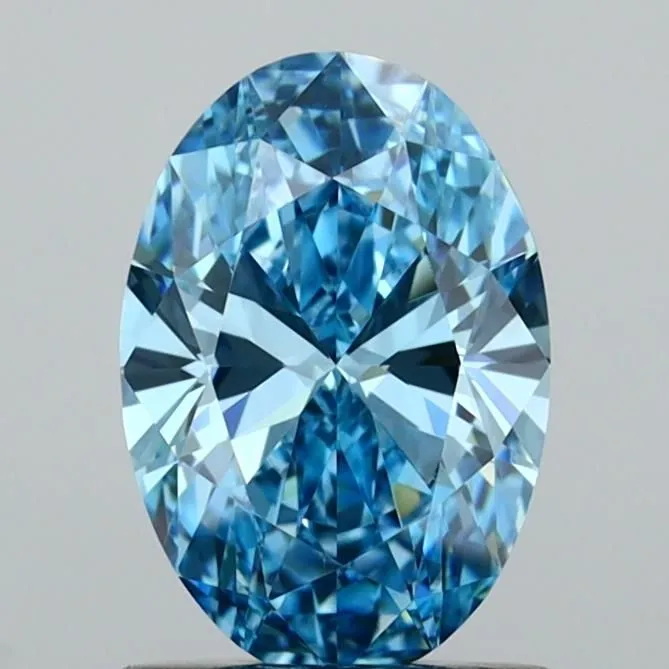 1.02ct OVAL Fancy Vivid Blue VVS2 Coloured Lab diamond