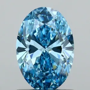 1.02ct OVAL Fancy Vivid Blue VVS2 Coloured Lab diamond