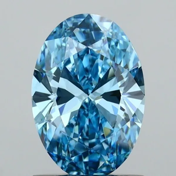 1.02ct OVAL Fancy Vivid Blue VVS2 Coloured Lab diamond