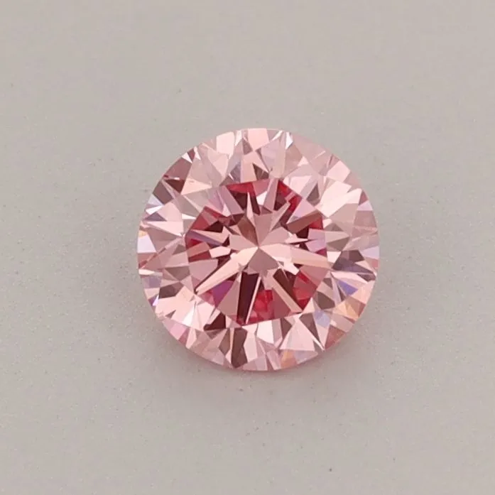 0.41ct ROUND Fancy Vivid Pink VVS2 Coloured Lab diamond