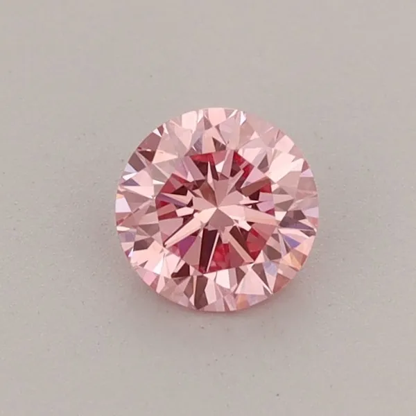 0.41ct ROUND Fancy Vivid Pink VVS2 Coloured Lab diamond