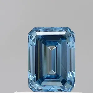 0.54ct EMERALD Fancy Vivid Blue VVS2 Coloured Lab diamond