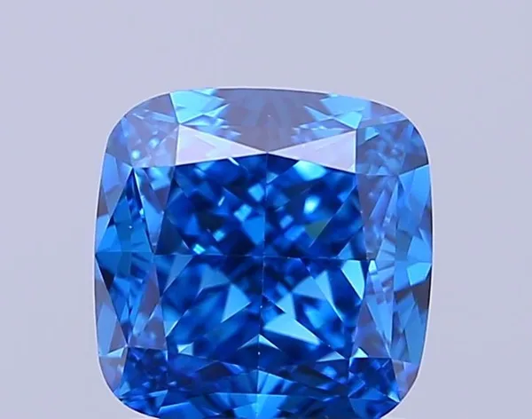 0.84ct CUSHION Fancy Vivid Blue VS1 Coloured Lab diamond