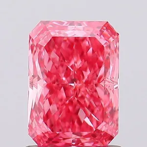 1.04ct RADIANT Fancy Vivid Pink VS2 Coloured Lab diamond