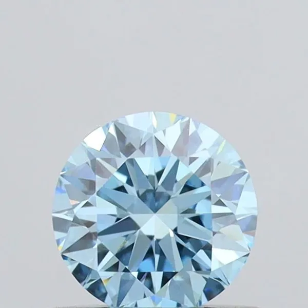 0.5ct ROUND Fancy Vivid Blue VVS2 Coloured Lab diamond